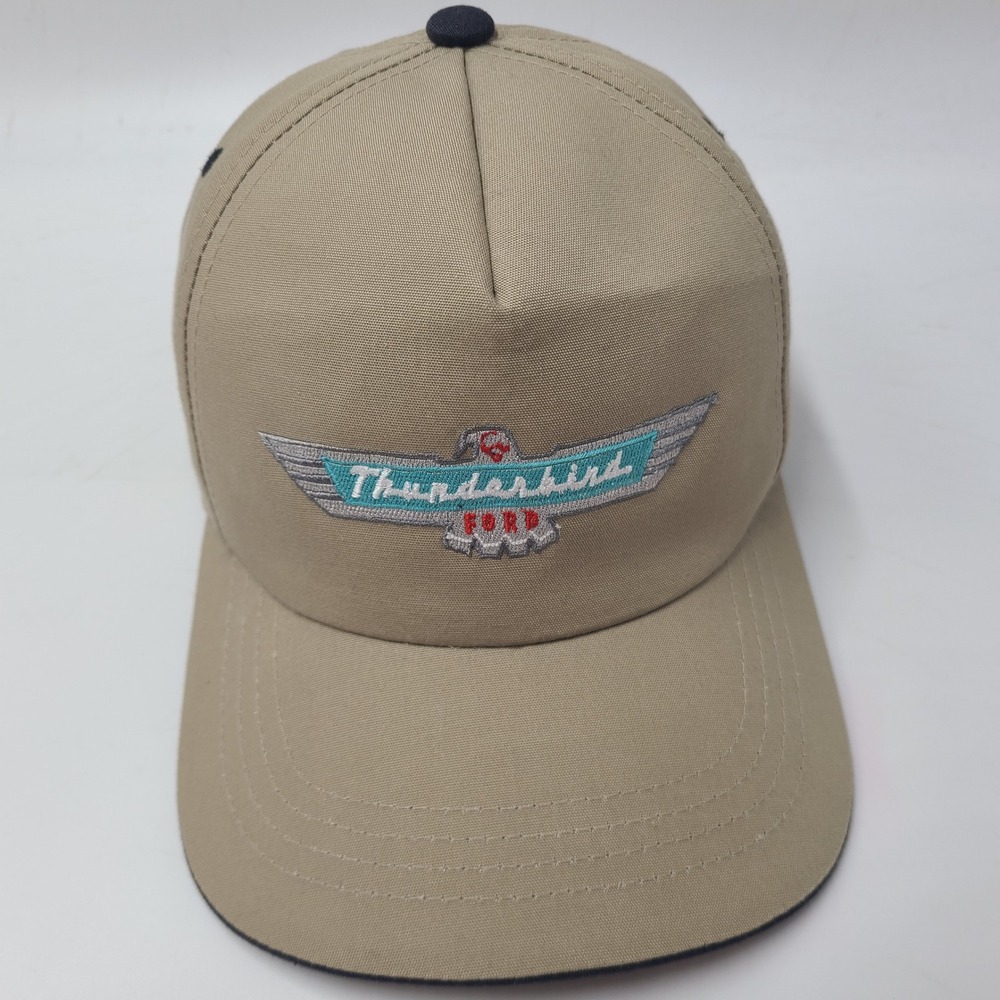 Vintage Ford Thunderbird Hat Snapback Yupoong Beige Blue Red Logo Casual Men